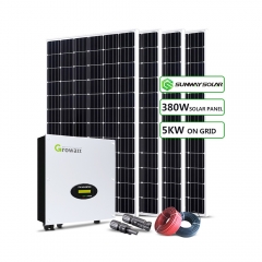25 سال گارانتی 5kw شبکه گره خورده است سیستم برق خورشیدی برای استفاده در منزل